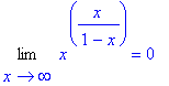 Limit(x^(x/(1-x)),x = infinity) = 0